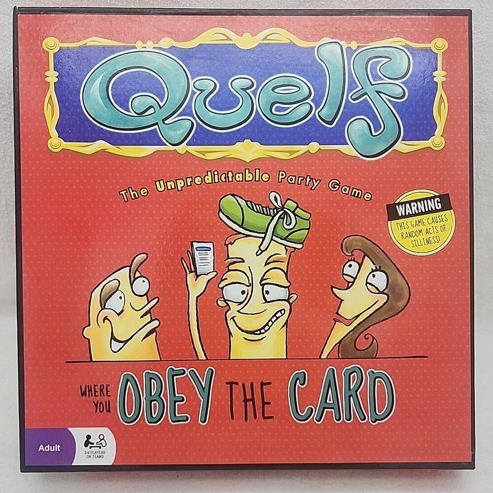 Game Quelf The Unpredictable Party Board Spin Master 2008 Obey The Card New
